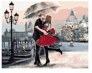 Vikpap Painting by numbers, canvas 40 × 30 cm - Kiss in Venice - Painting by Numbers