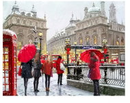 Vikpap Painting by numbers, canvas 40 × 30 cm - Winter London - Painting by Numbers
