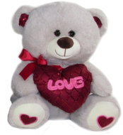 Vizopol Bear with Heart grey, 20 cm - Soft Toy