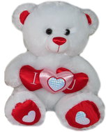 Vizopol Bear Three Hearts White, 30 cm - Soft Toy