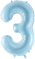 equipmentsenaparty Foil digits baby blue '3' - 86 cm - Balloons