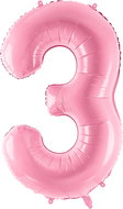 equipmentsenaparty Foil digits baby pink '3' - 86 cm - Balloons
