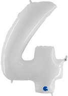 equipmentsenaparty Foil numerals white '4' - 102 cm - Balloons