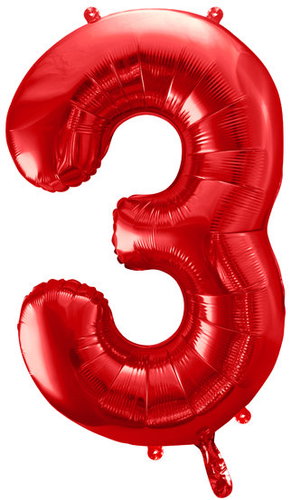 equipmentsenaparty Foil numerals red '3' - 86 cm - Balloons - Main image