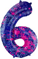 equipmentsenaparty Paint Splash '6' foil numerals - 86 cm - Balloons