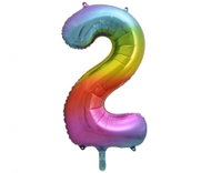 equipmentsenaparty Foil rainbow '2' numerals - 85 cm - Balloons
