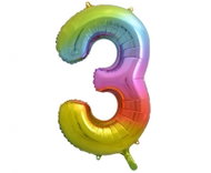 equipmentsenaparty Foil rainbow '3' numerals - 85 cm - Balloons