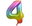 Foil rainbow '4' numerals - 85 cm