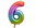 Foil rainbow '6' - 85 cm