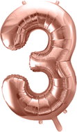 equipmentsenaparty Foil numerals rose gold '3' - 86 cm - Balloons
