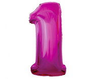 equipmentsenaparty Foil numerals dark pink '1' - 92 cm - Balloons