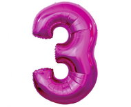 equipmentsenaparty Foil numerals dark pink '3' - 92 cm - Balloons