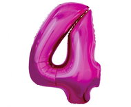equipmentsenaparty Foil numerals dark pink '4' - 92 cm - Balloons
