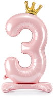 equipmentsenaparty Standing Foil numerals baby pink '3' - 84 cm - Balloons