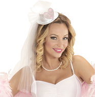 Widmann Bachelorette hat with veil - Costume Accessory