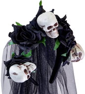 Widmann Black Halloween veil with skulls - Costume Accessory