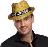 Boland Birthday hat gold sequin - Costume Accessory