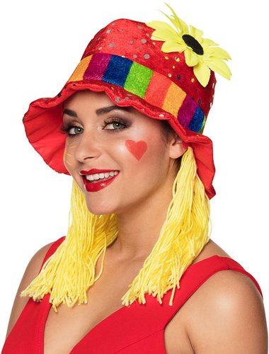 Boland Clown hat with hair - Costume Accessory - Main image