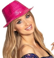Boland Hat pink with sequins - Costume Accessory