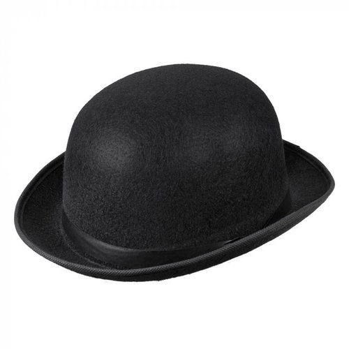 Boland Black bowler hat with ribbon - Costume Accessory - Main image