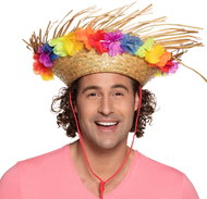 Boland Plážový slamák s havajskými květy - Doplněk ke kostýmu