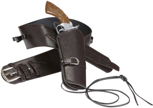 Widmann Brown cowboy belt with colt holster - Costume Accessory - Main image