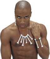 Widmann Bone set bracelet necklace and earrings - Costume Accessory
