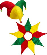 Widmann Clown hat and collar set - Costume Accessory