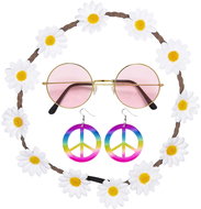 Widmann Hippie set with glasses - Costume Accessory