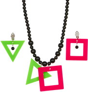 Widmann Neon set, necklace earrings retro - Costume Accessory