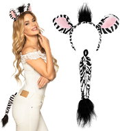 Boland Zebra ears and tail set - Costume Accessory