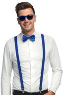 Boland Blue set of accessories glasses suspenders bow tie - Costume Accessory