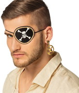 Boland Pirate luxury set of earrings with ribbon - Costume Accessory
