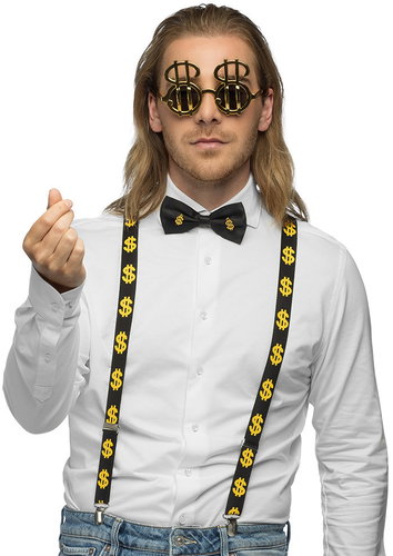 Boland Boland Dollar accessory set, glasses, bow tie and brace - Costume Accessory - Main image