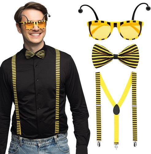 Boland Carnival set Bee, braces, glasses and bow tie - Costume Accessory - Main image