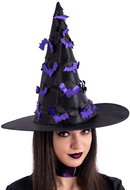 Carnival Toys Black Witch Hat Trimmed with Bats - Wide-Brimmed Hat