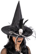 Carnival Toys Black witch hat with skull and ornaments - Wide-Brimmed Hat