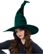Smiffys Emerald Green Witches Hat - Wide-Brimmed Hat