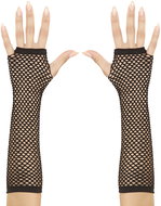Widmann Fingerless gloves black mesh - Costume Accessory