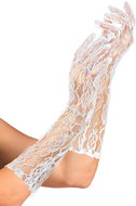 Widmann White lace gloves long - Costume Accessory