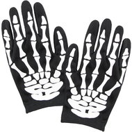 Widmann Skeleton gloves printed black - Costume Accessory