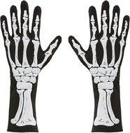 Widmann Skeleton gloves with bone print - Costume Accessory