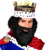 Widmann Black curly beard with moustache - Costume Accessory