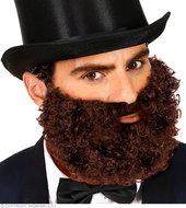 Widmann Curly beard, brown - Costume Accessory