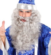 Widmann Full beard, grey, magic - Costume Accessory