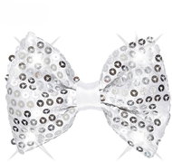 Widmann Silver Flashing Sequin Bow Tie - Costume Accessory