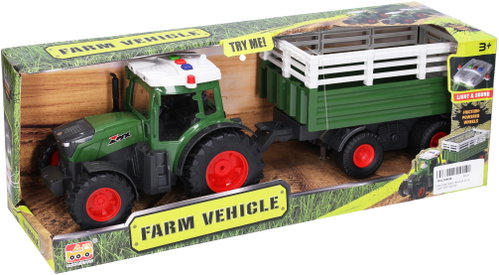 Wiky Tractor with Sided Trailer and Effects 42cm - Tractor - Main image