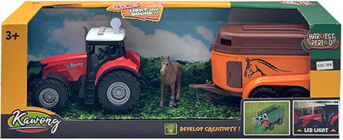 Wiky Tractor with Horse Trailer and Effects 36cm - Tractor - Main image