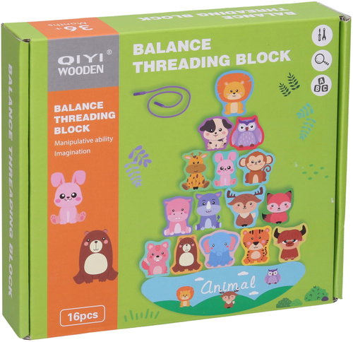 Wiky Balancing Animals wood 16 pcs - Balance Game - Main image
