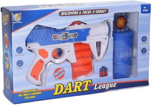 Wiky Pistol with barrel and foam bullets 21 cm - Toy Gun - Main image